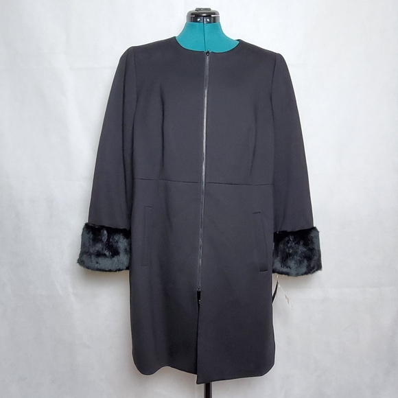Nine West Jackets & Blazers - Nine West Women Plus Size Faux Fur Cuff Topper